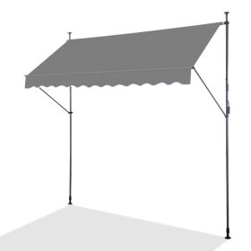 300x120x200-300cm, Grey, Support Canopy, Polyester Fabric, Aluminum-iron Frame, Retractable (Color: Grey)