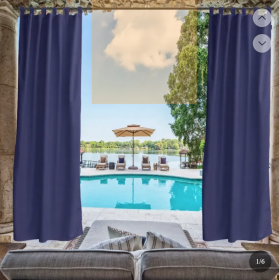 50 In. Wx 96 In. L Indoor Outdoor Curtains Window Curtain1 Panel (Option: 50inx96in)