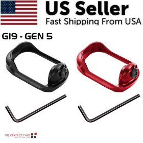 Anodized Aluminum Flared Magwell For Glock 19/17/22/24/31/34/35/37 Gen 1/2/3/4/5 (Model: For G19 GEN 5, Color: Red)
