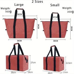 Large Cooling Bag, 5.28gal Foldable Shopping Bag (Color: Red)